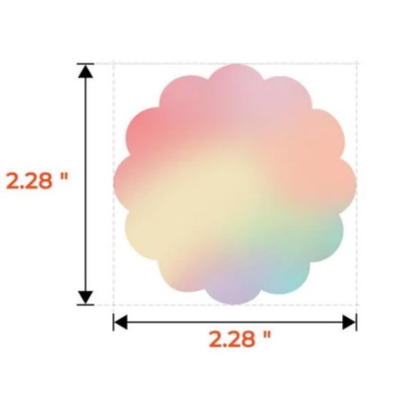 50 Thank you Stickers Thermal Scalloped flowers Glossy - Picture 4 of 5